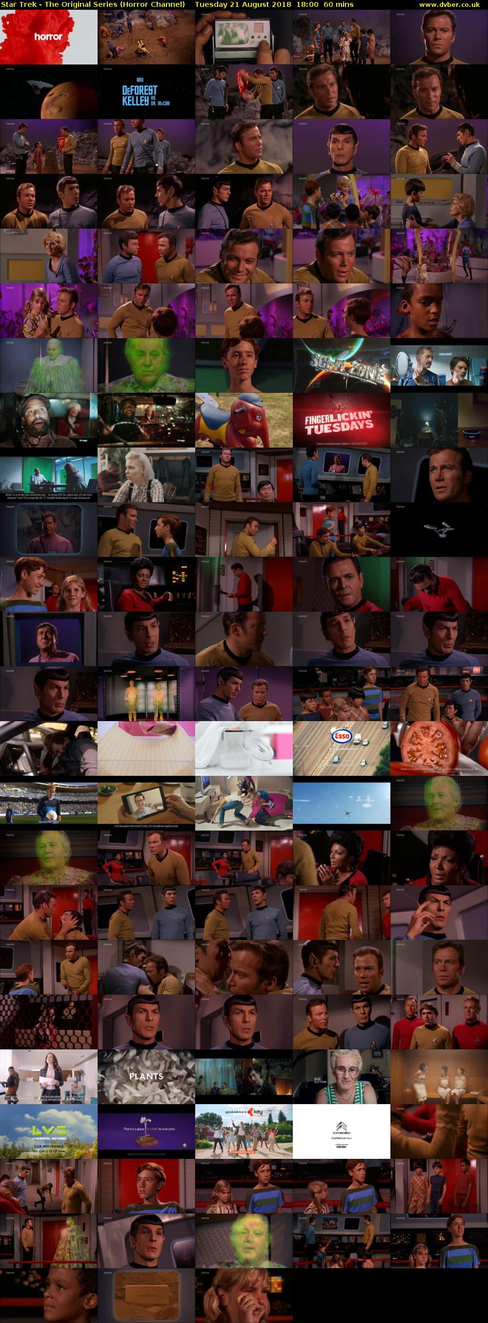 Star Trek - The Original Series (Horror Channel) Tuesday 21 August 2018 18:00 - 19:00