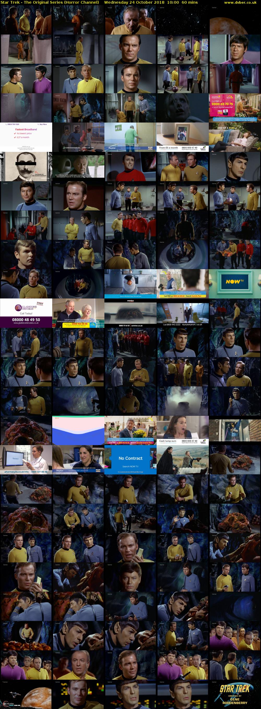 Star Trek - The Original Series (Horror Channel) Wednesday 24 October 2018 10:00 - 11:00