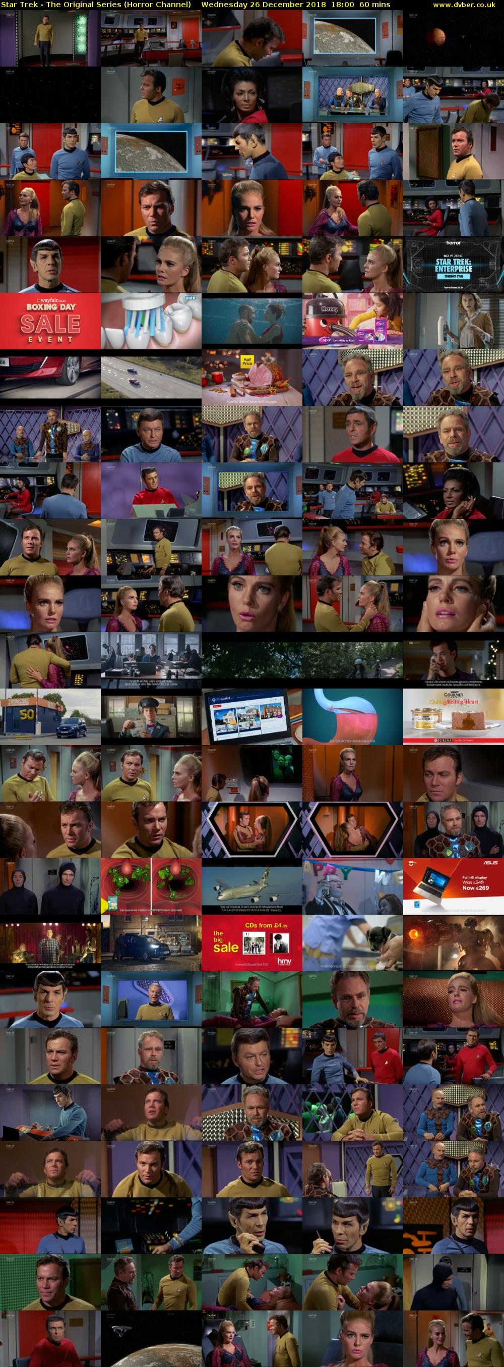 Star Trek - The Original Series (Horror Channel) Wednesday 26 December 2018 18:00 - 19:00