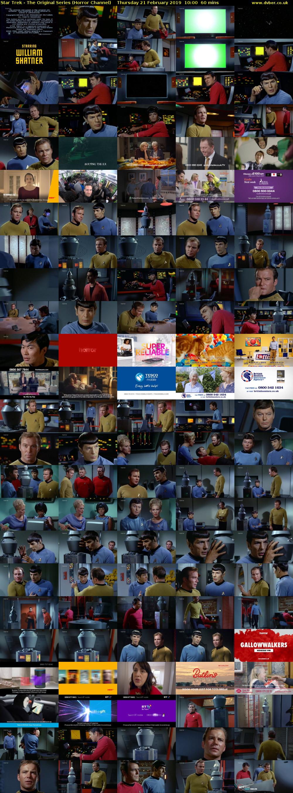 Star Trek - The Original Series (Horror Channel) Thursday 21 February 2019 10:00 - 11:00