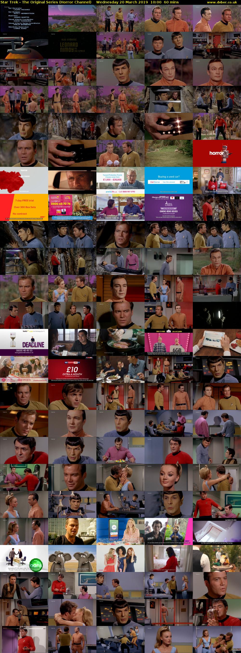 Star Trek - The Original Series (Horror Channel) Wednesday 20 March 2019 10:00 - 11:00