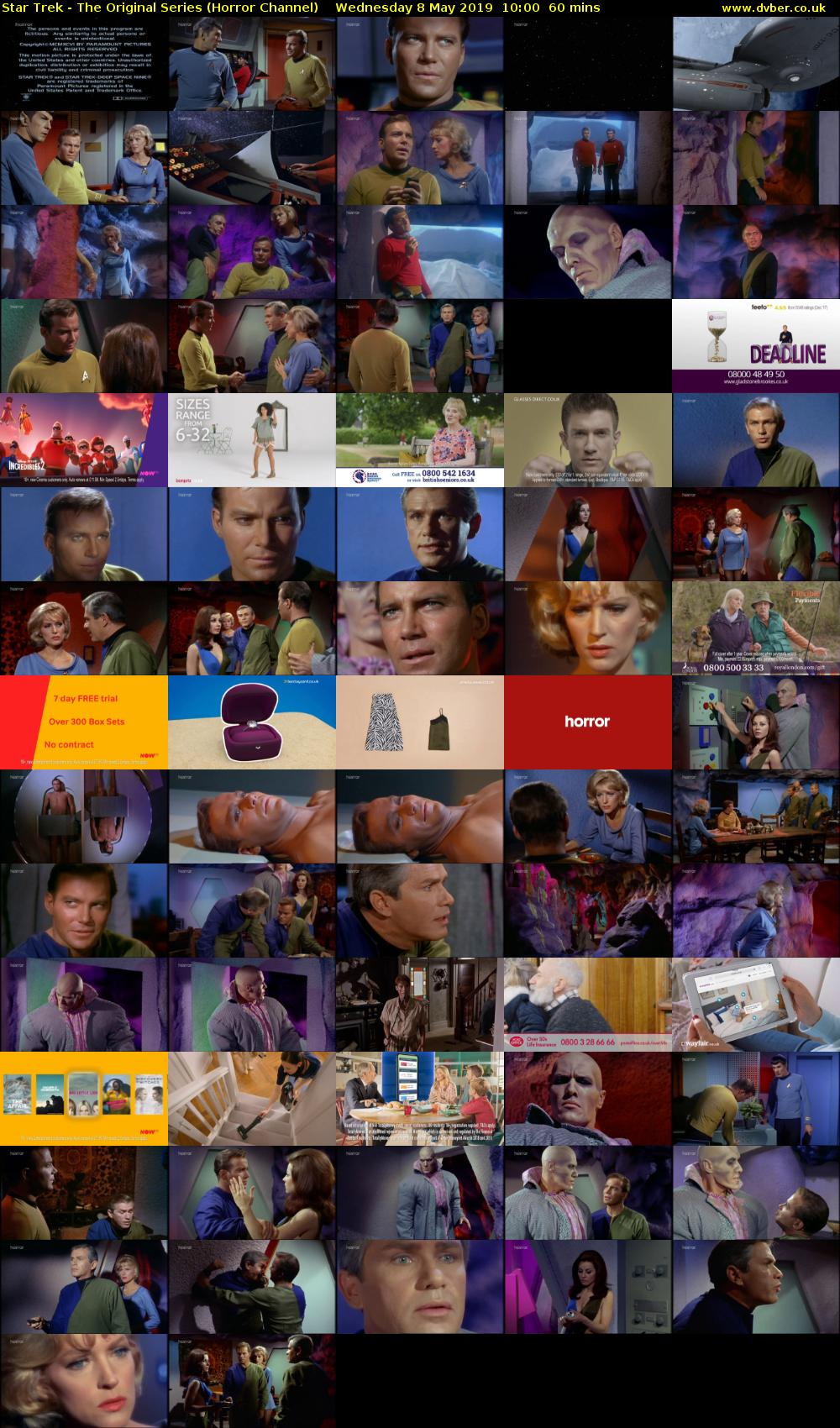 Star Trek - The Original Series (Horror Channel) Wednesday 8 May 2019 10:00 - 11:00