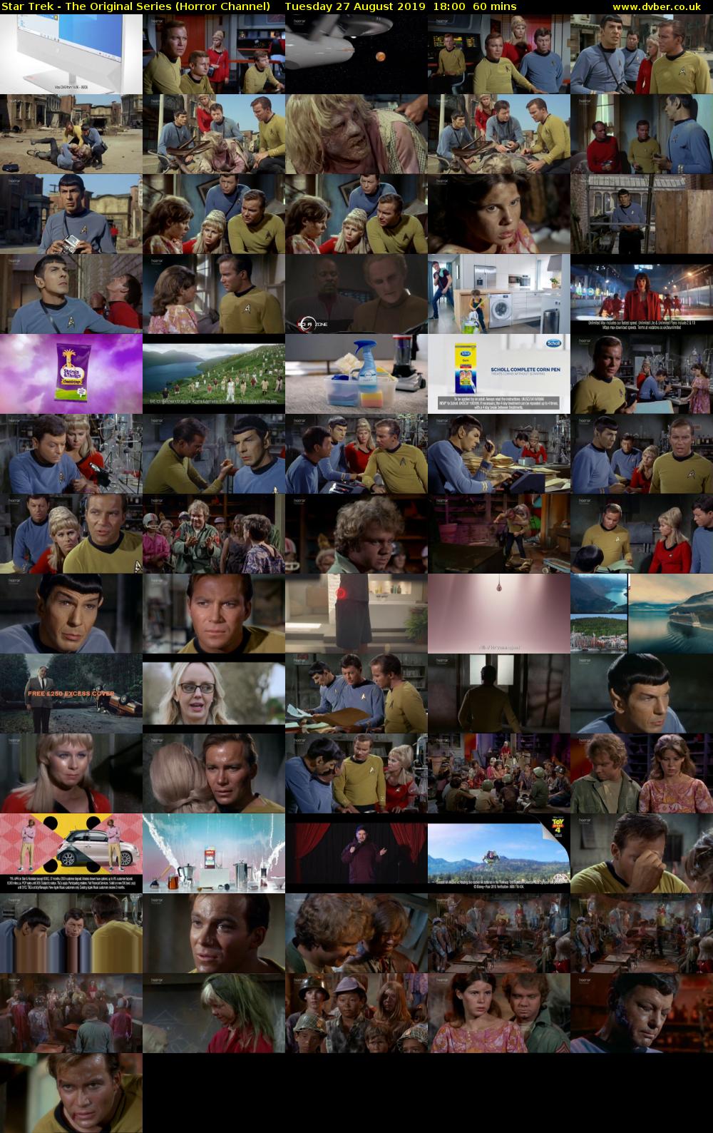 Star Trek - The Original Series (Horror Channel) Tuesday 27 August 2019 18:00 - 19:00