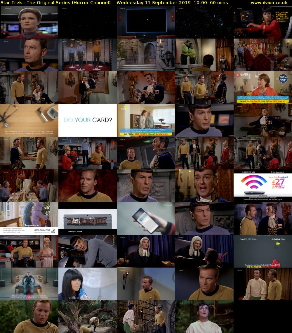 Star Trek - The Original Series (Horror Channel) Wednesday 11 September 2019 10:00 - 11:00