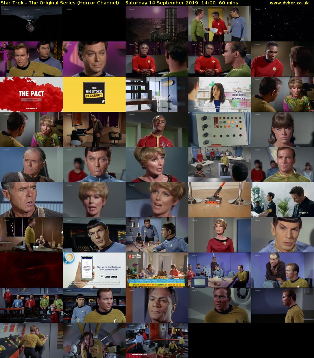 Star Trek - The Original Series (Horror Channel) Saturday 14 September 2019 14:00 - 15:00