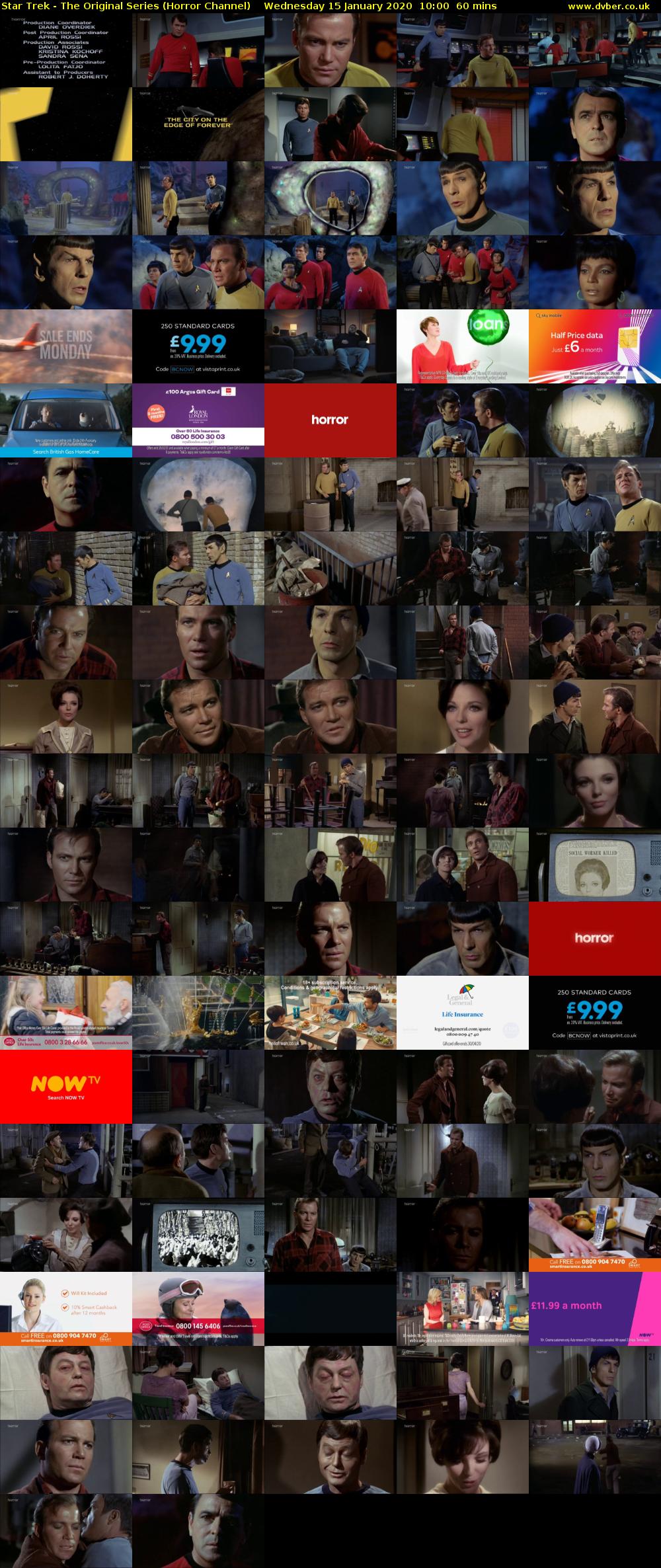 Star Trek - The Original Series (Horror Channel) Wednesday 15 January 2020 10:00 - 11:00