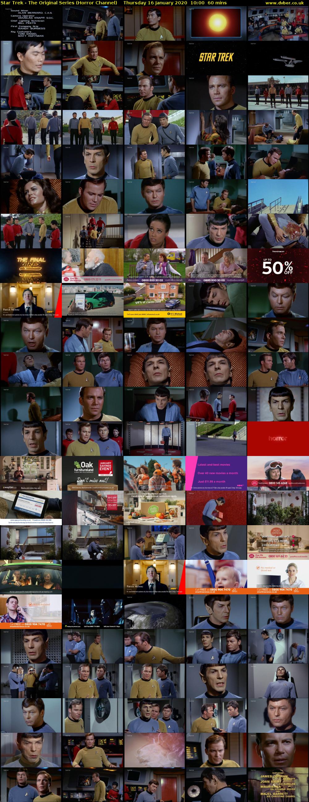 Star Trek - The Original Series (Horror Channel) Thursday 16 January 2020 10:00 - 11:00