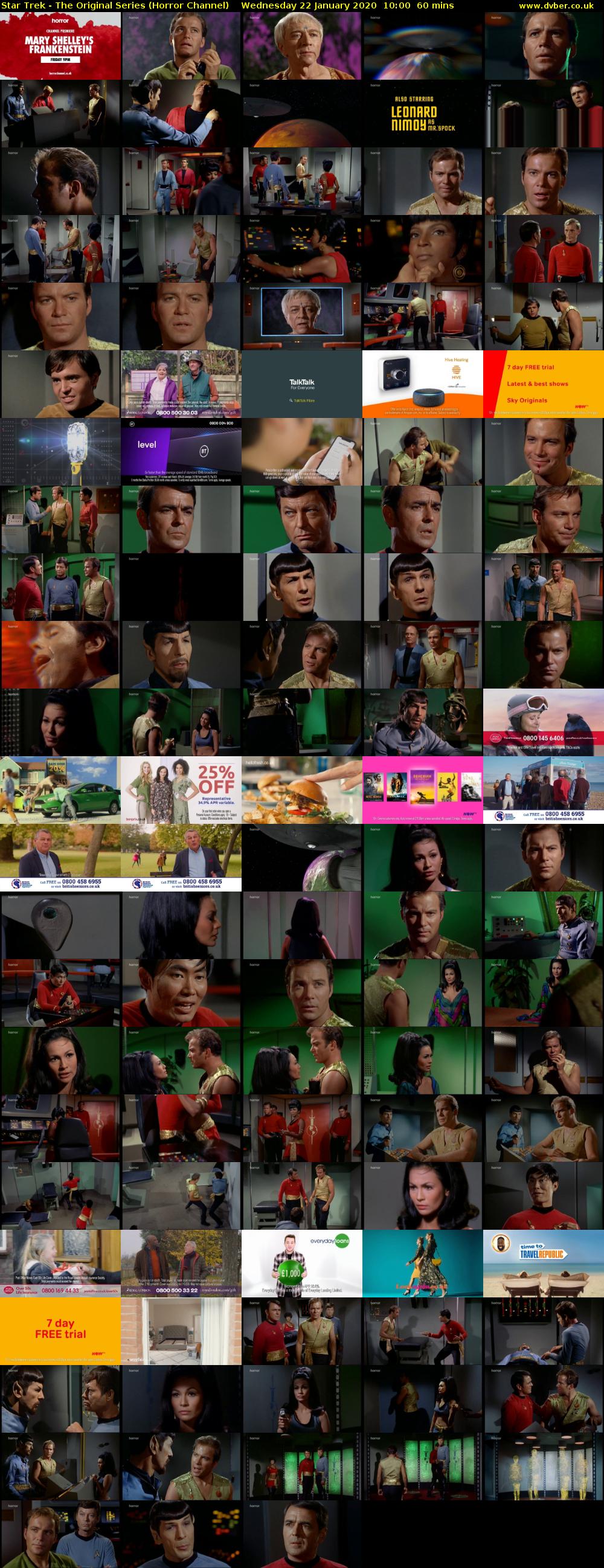 Star Trek - The Original Series (Horror Channel) Wednesday 22 January 2020 10:00 - 11:00