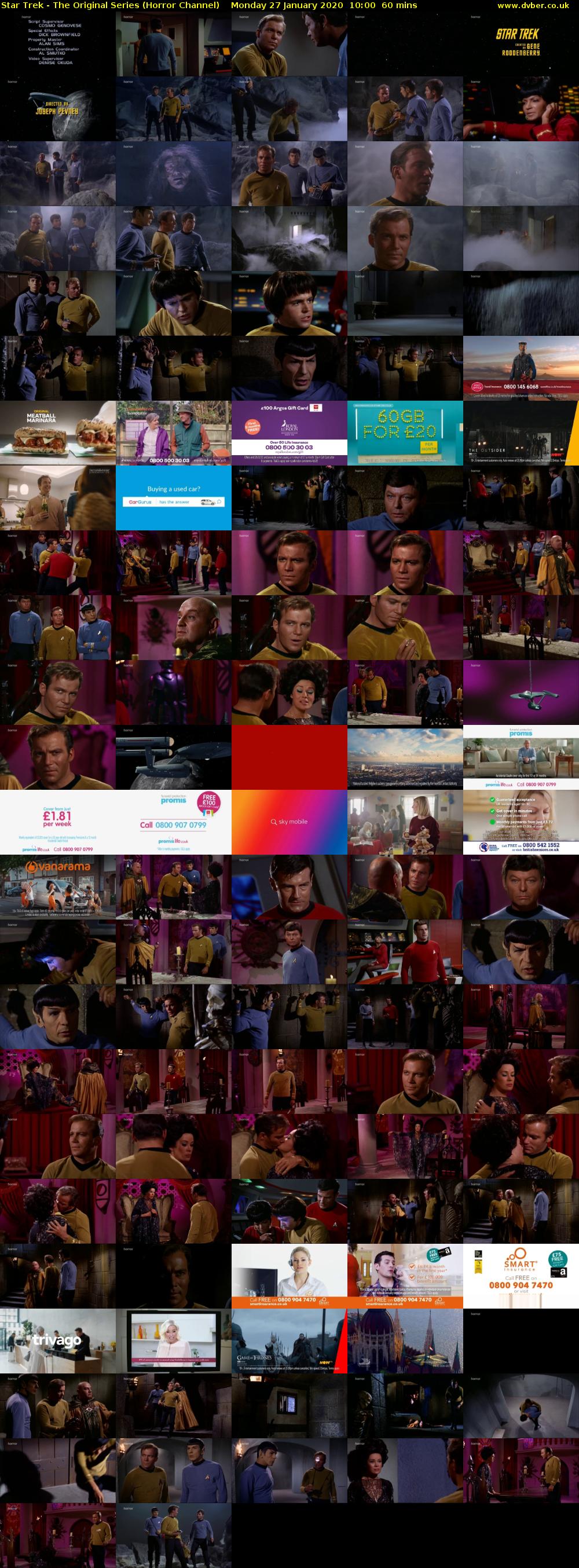 Star Trek - The Original Series (Horror Channel) Monday 27 January 2020 10:00 - 11:00