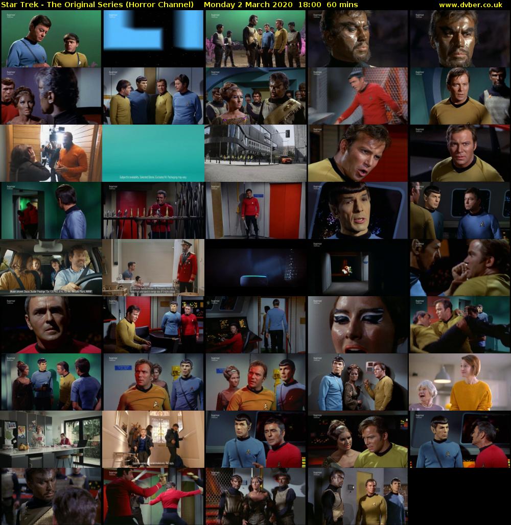 Star Trek - The Original Series (Horror Channel) Monday 2 March 2020 18:00 - 19:00