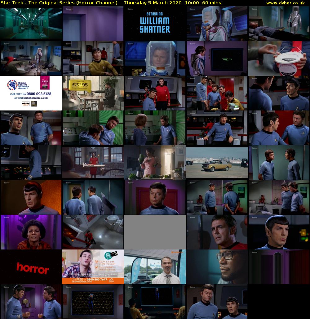 Star Trek - The Original Series (Horror Channel) Thursday 5 March 2020 10:00 - 11:00