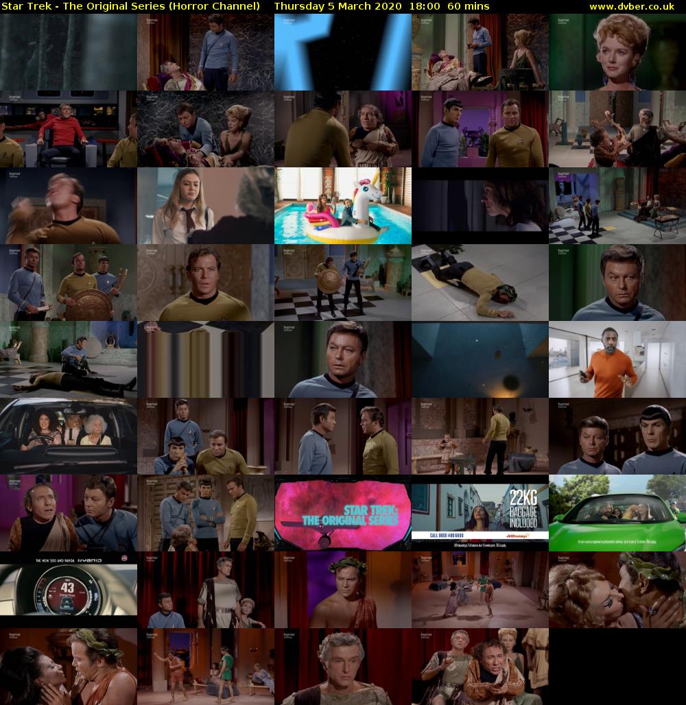 Star Trek - The Original Series (Horror Channel) Thursday 5 March 2020 18:00 - 19:00