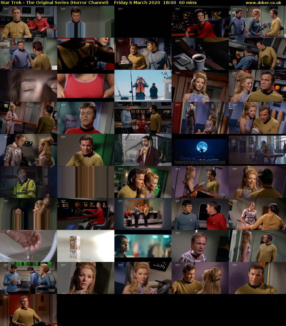 Star Trek - The Original Series (Horror Channel) Friday 6 March 2020 18:00 - 19:00