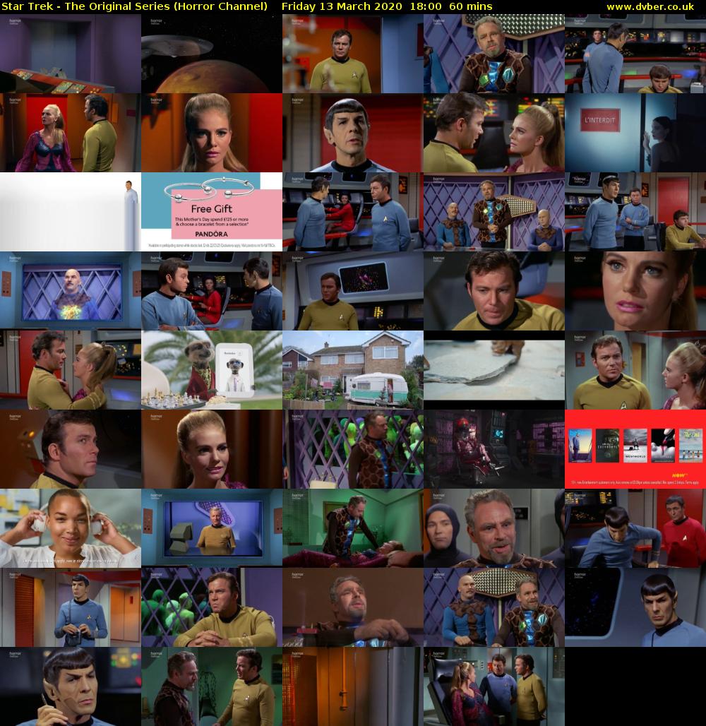 Star Trek - The Original Series (Horror Channel) Friday 13 March 2020 18:00 - 19:00