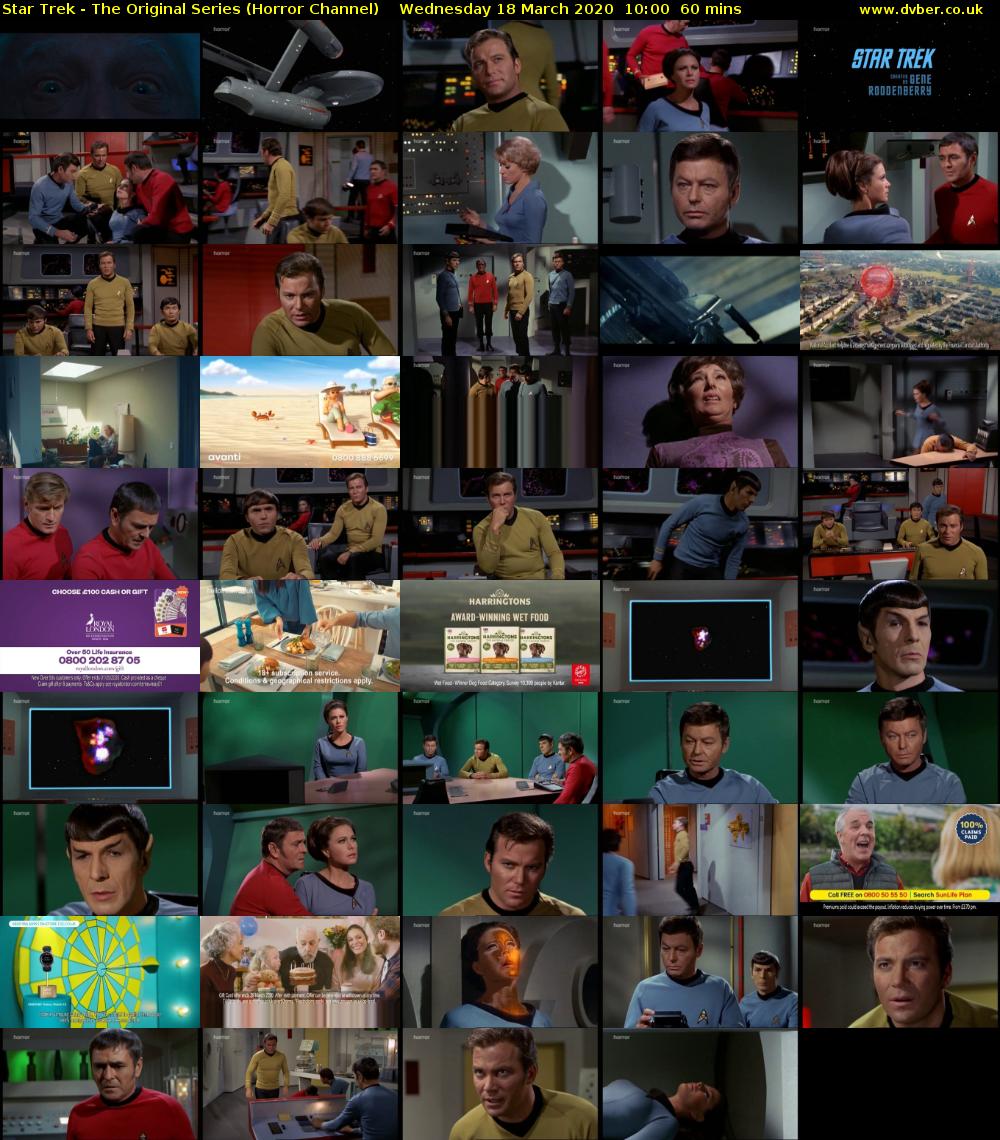 Star Trek - The Original Series (Horror Channel) Wednesday 18 March 2020 10:00 - 11:00