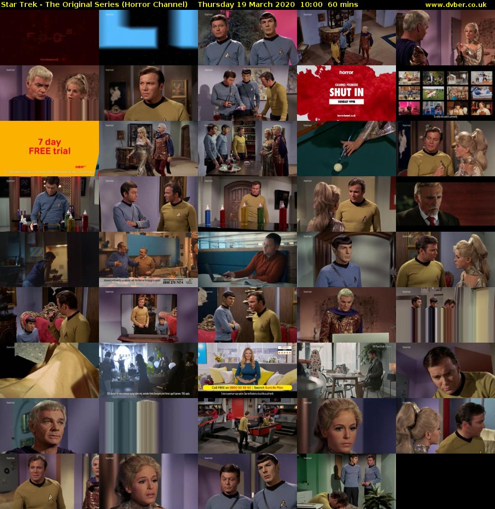 Star Trek - The Original Series (Horror Channel) Thursday 19 March 2020 10:00 - 11:00