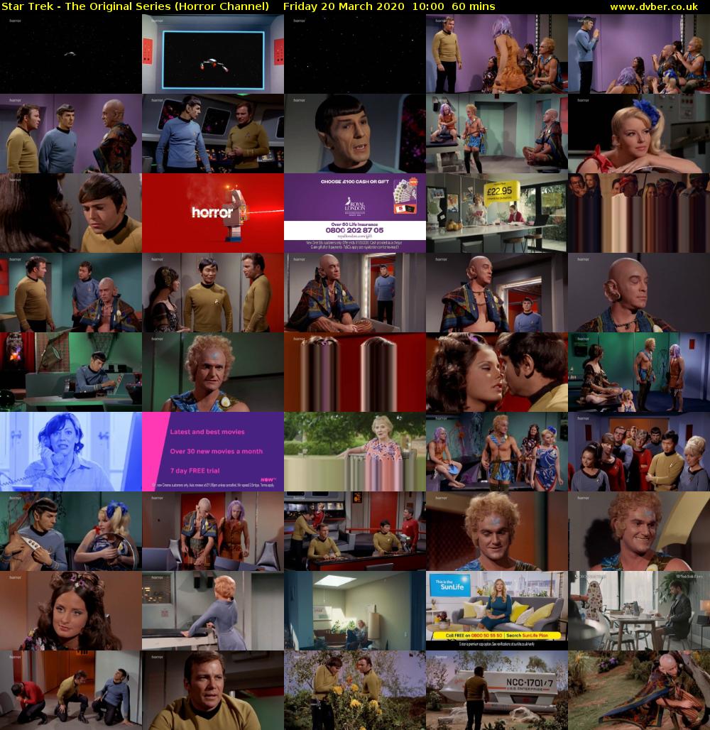 Star Trek - The Original Series (Horror Channel) Friday 20 March 2020 10:00 - 11:00
