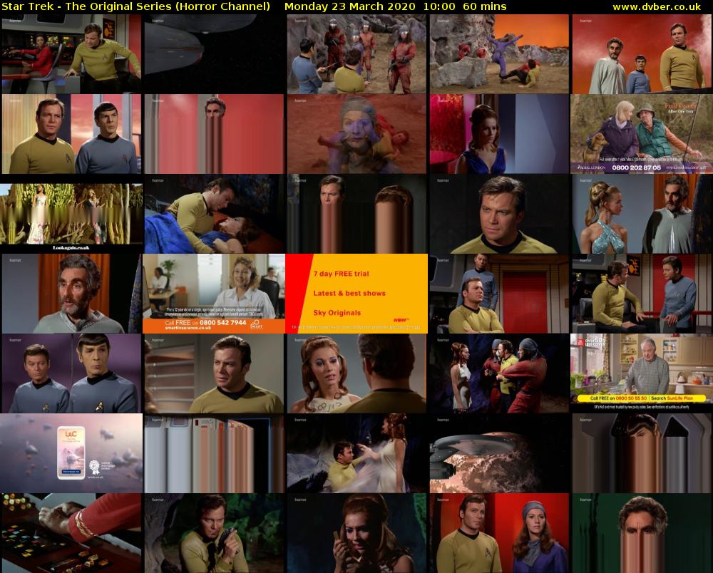 Star Trek - The Original Series (Horror Channel) Monday 23 March 2020 10:00 - 11:00