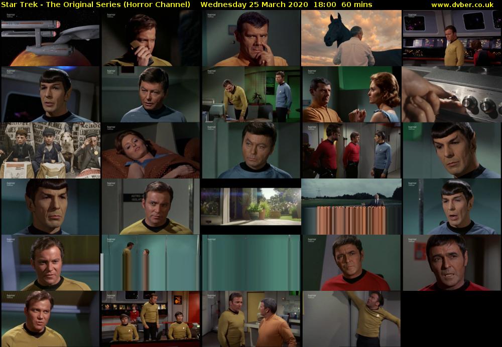 Star Trek - The Original Series (Horror Channel) Wednesday 25 March 2020 18:00 - 19:00