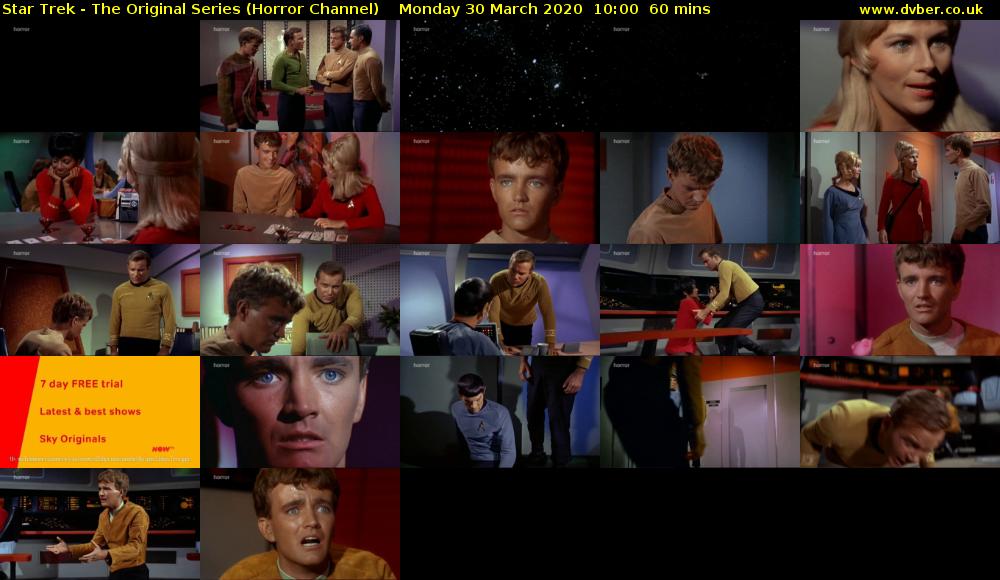 Star Trek - The Original Series (Horror Channel) Monday 30 March 2020 10:00 - 11:00