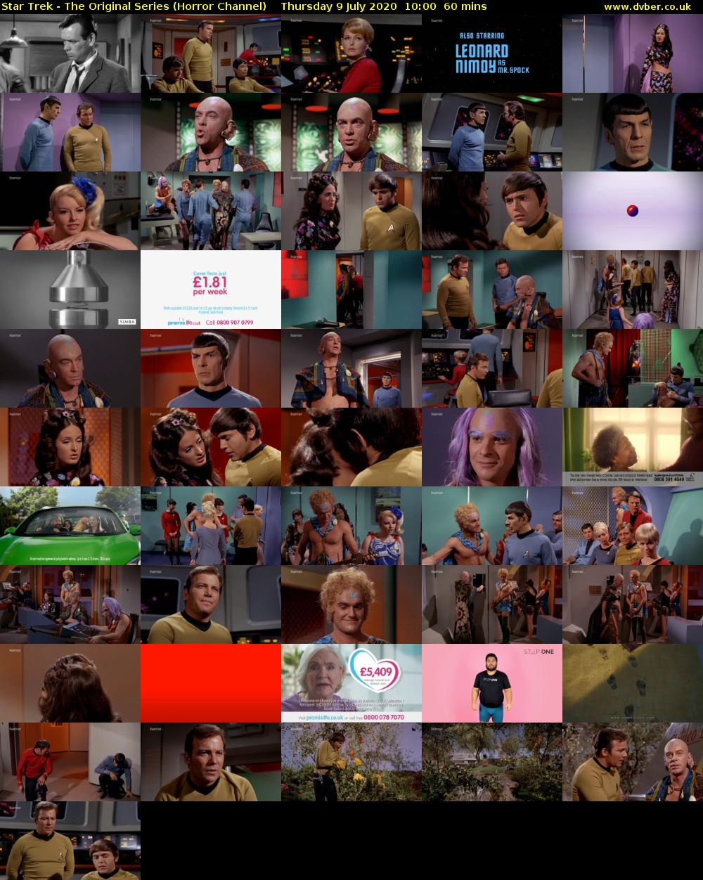 Star Trek - The Original Series (Horror Channel) Thursday 9 July 2020 10:00 - 11:00