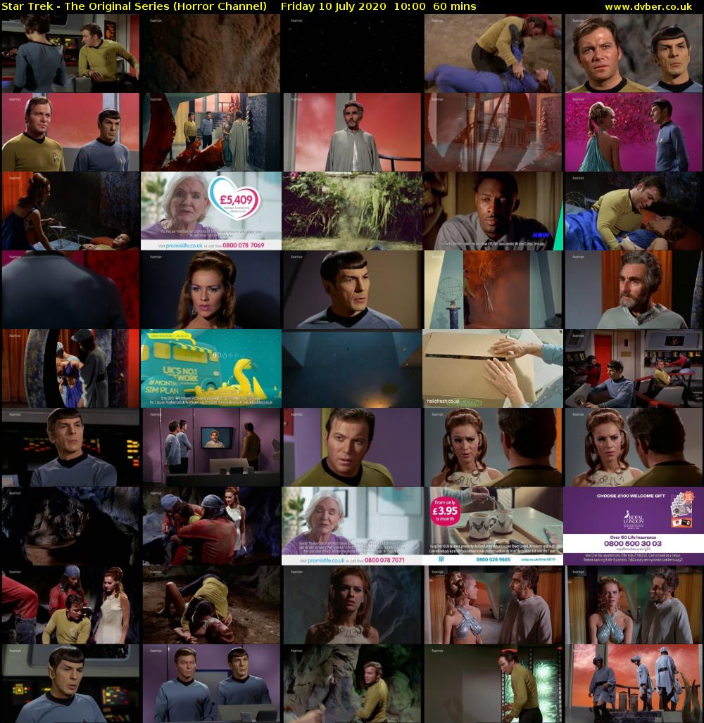 Star Trek - The Original Series (Horror Channel) Friday 10 July 2020 10:00 - 11:00