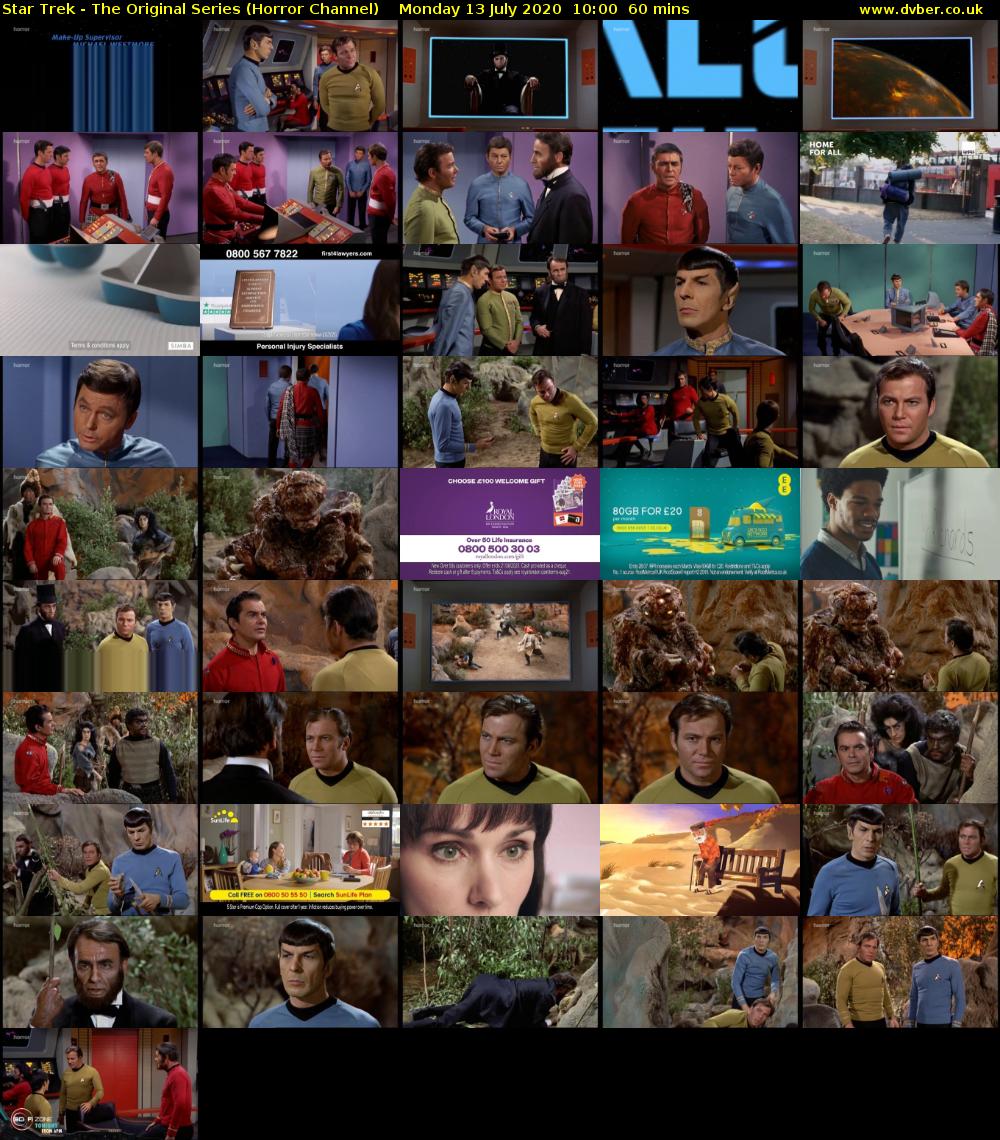 Star Trek - The Original Series (Horror Channel) Monday 13 July 2020 10:00 - 11:00