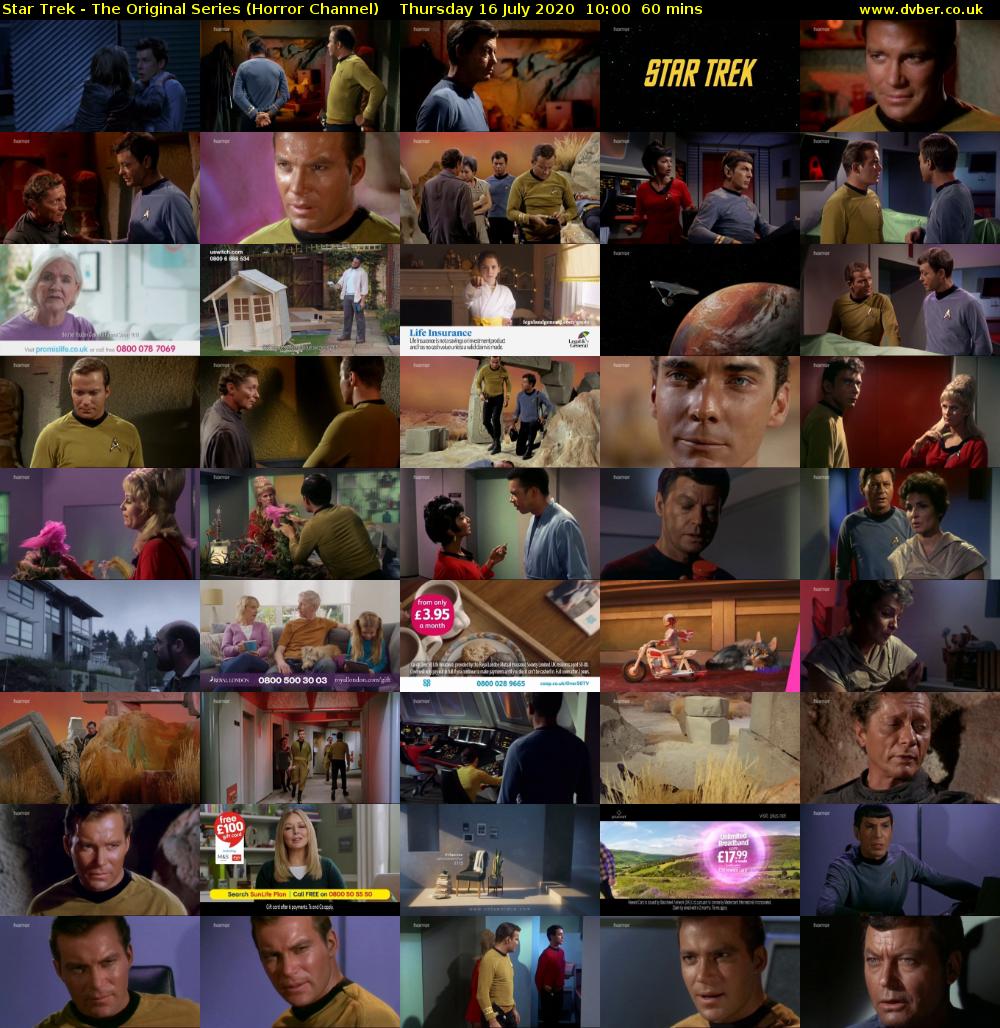 Star Trek - The Original Series (Horror Channel) Thursday 16 July 2020 10:00 - 11:00