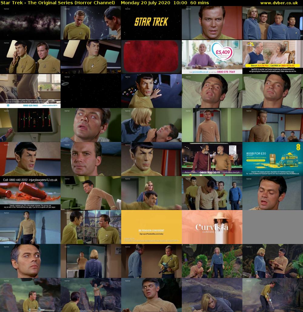 Star Trek - The Original Series (Horror Channel) Monday 20 July 2020 10:00 - 11:00