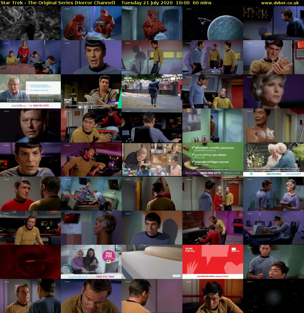 Star Trek - The Original Series (Horror Channel) Tuesday 21 July 2020 10:00 - 11:00