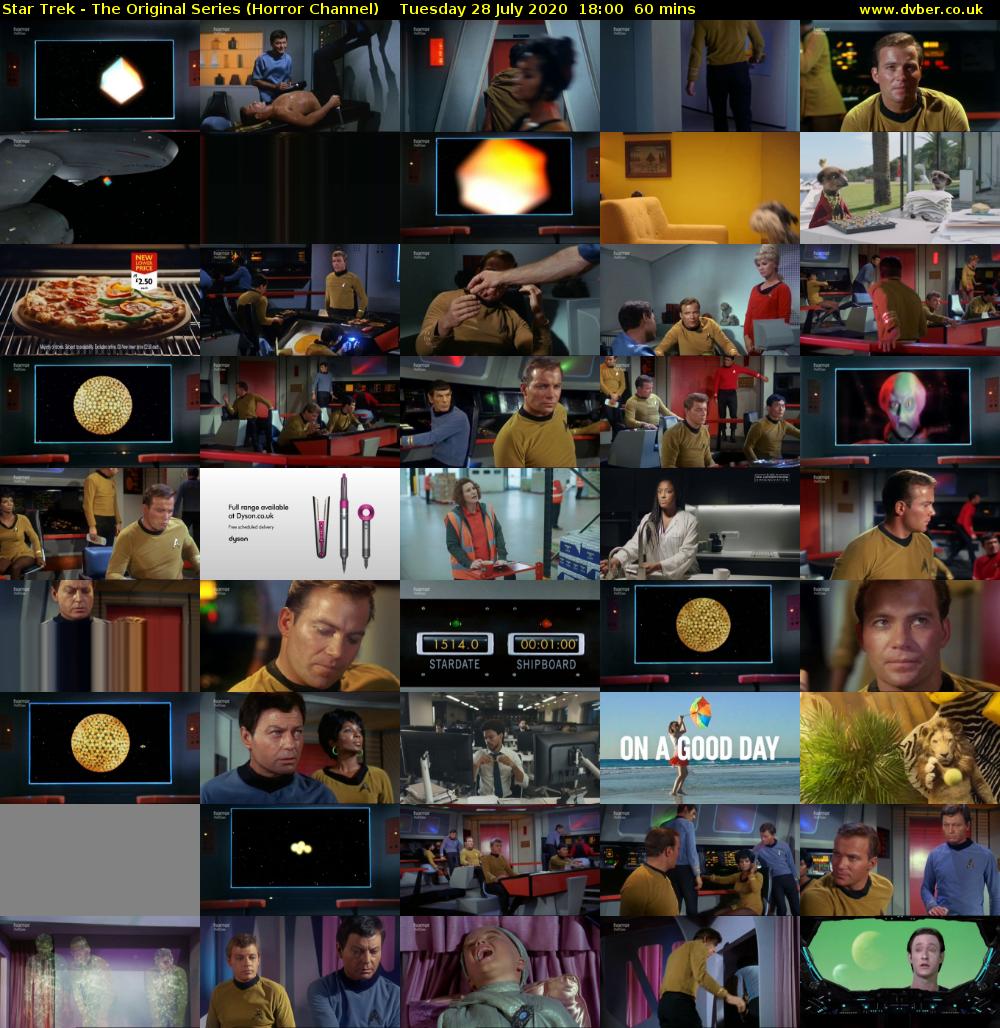 Star Trek - The Original Series (Horror Channel) Tuesday 28 July 2020 18:00 - 19:00