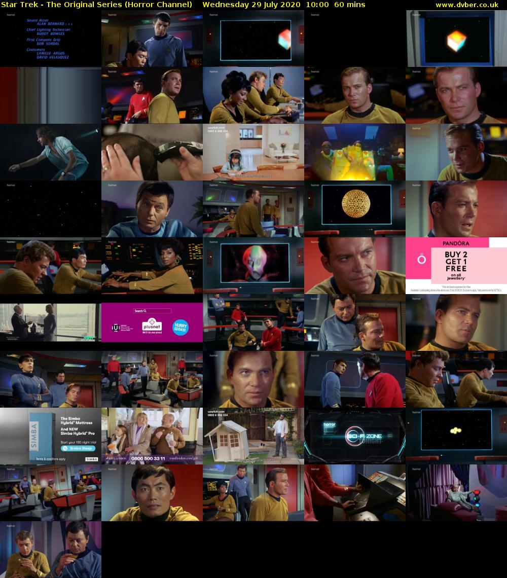 Star Trek - The Original Series (Horror Channel) Wednesday 29 July 2020 10:00 - 11:00