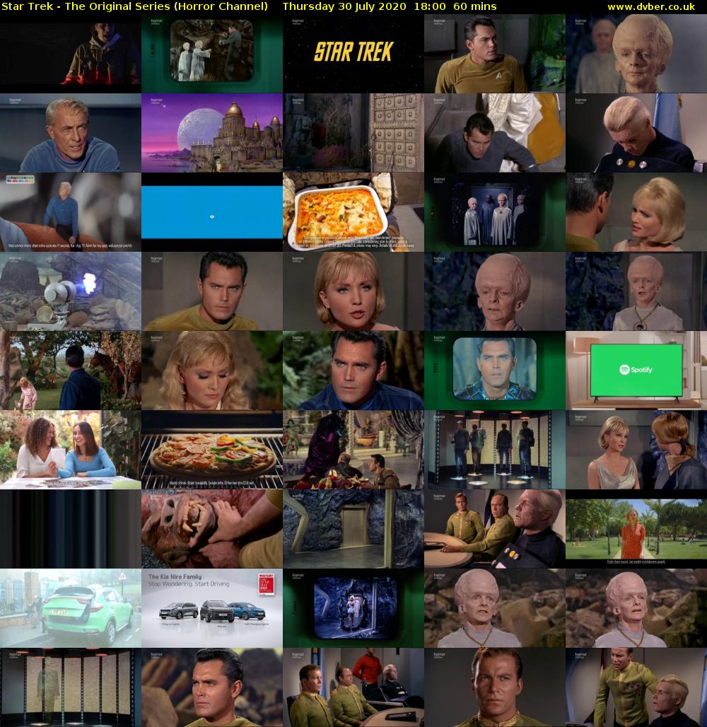 Star Trek - The Original Series (Horror Channel) Thursday 30 July 2020 18:00 - 19:00
