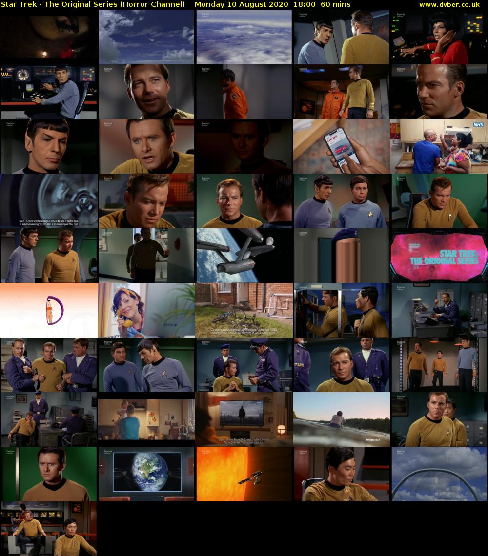 Star Trek - The Original Series (Horror Channel) Monday 10 August 2020 18:00 - 19:00