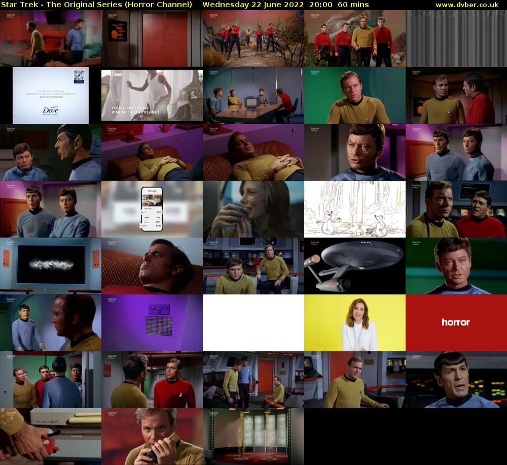 Star Trek - The Original Series (Horror Channel) Wednesday 22 June 2022 20:00 - 21:00
