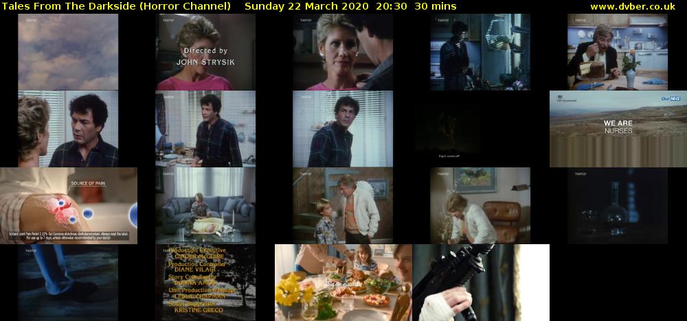 Tales From The Darkside (Horror Channel) Sunday 22 March 2020 20:30 - 21:00