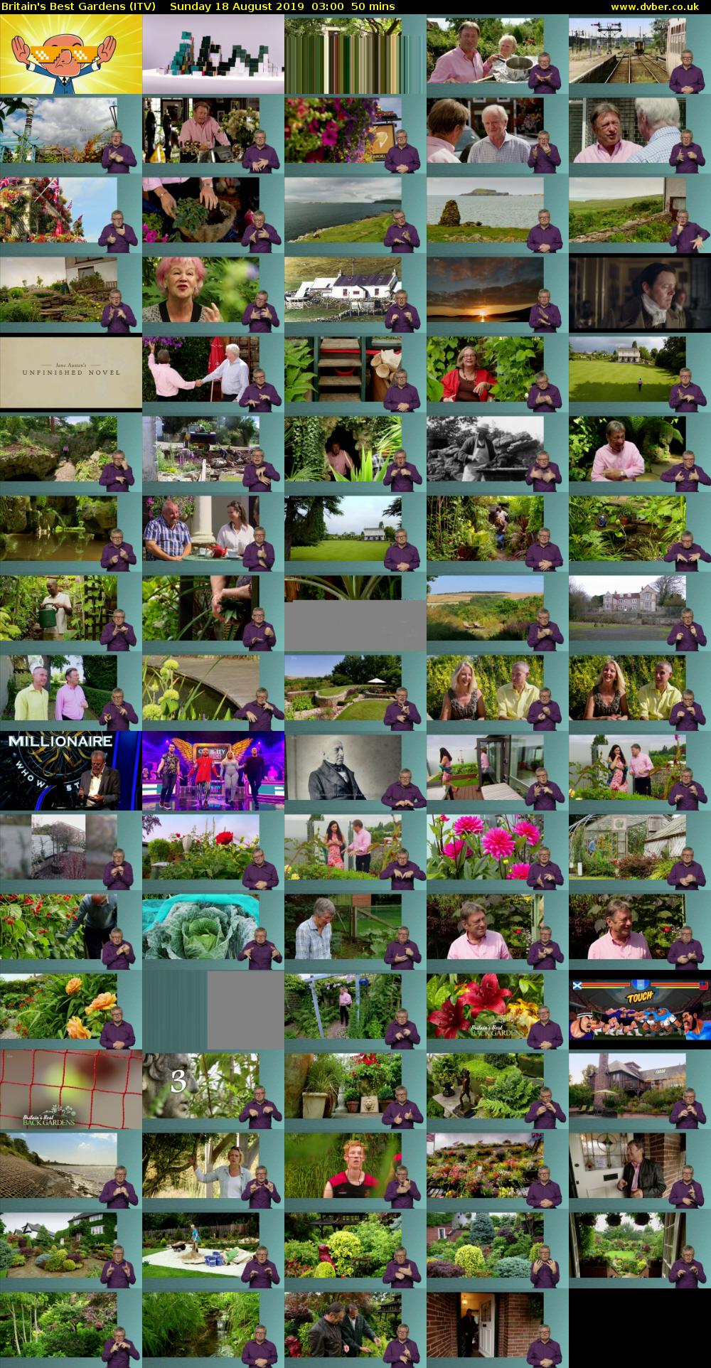 Britain's Best Gardens (ITV) Sunday 18 August 2019 03:00 - 03:50