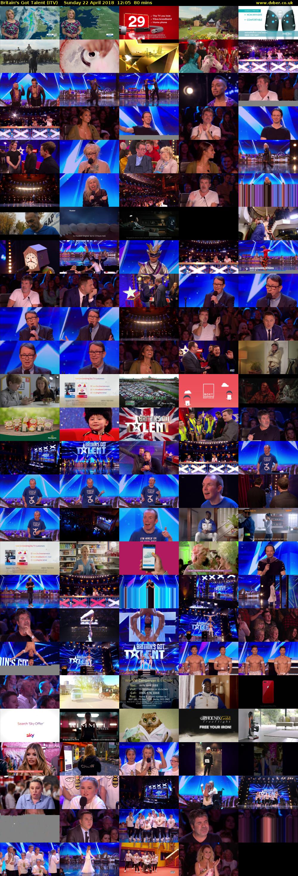 Britain's Got Talent (ITV) Sunday 22 April 2018 12:05 - 13:25