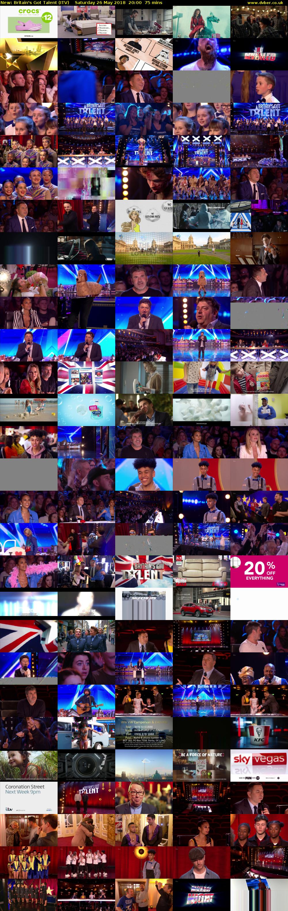 Britain's Got Talent (ITV) Saturday 26 May 2018 20:00 - 21:15