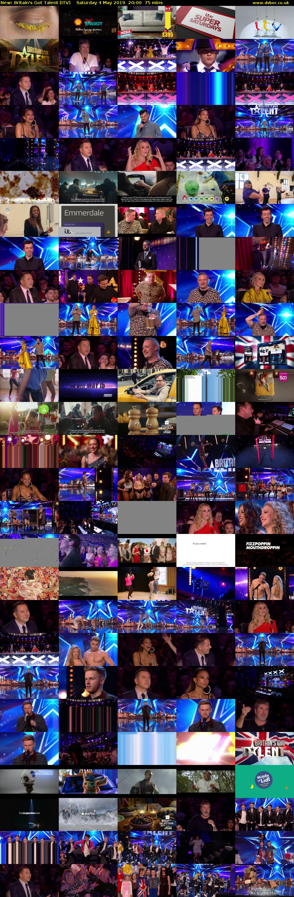 Britain's Got Talent (ITV) Saturday 4 May 2019 20:00 - 21:15