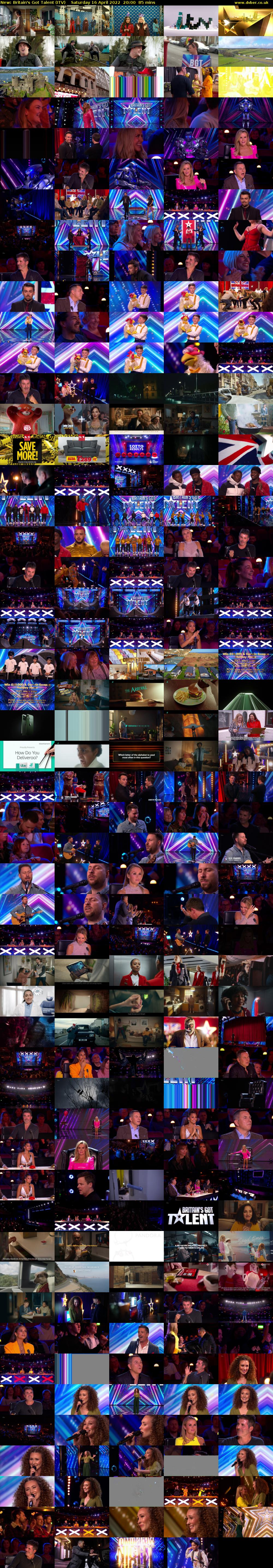 Britain's Got Talent (ITV) Saturday 16 April 2022 20:00 - 21:25