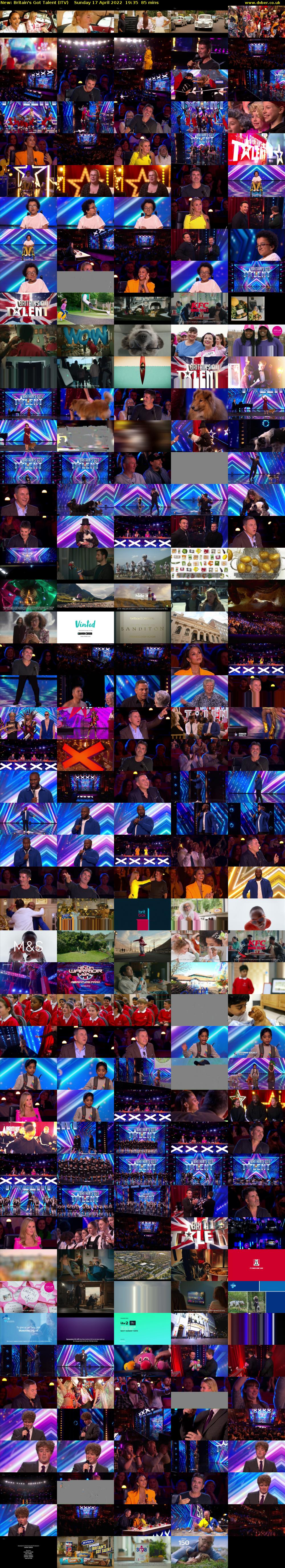 Britain's Got Talent (ITV) Sunday 17 April 2022 19:35 - 21:00