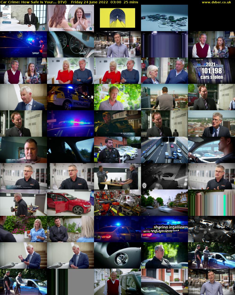 Car Crime: How Safe Is Your... (ITV) Friday 24 June 2022 03:00 - 03:25