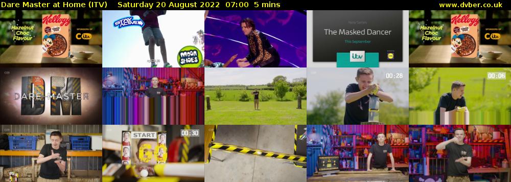 Dare Master at Home (ITV) Saturday 20 August 2022 07:00 - 07:05