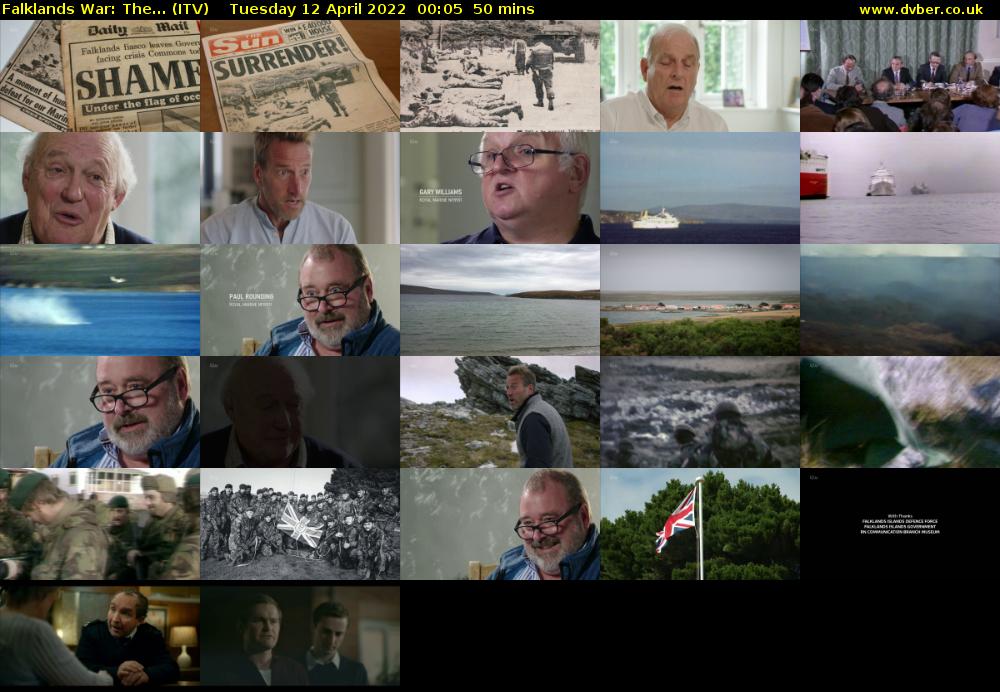Falklands War: The... (ITV) Tuesday 12 April 2022 00:05 - 00:55