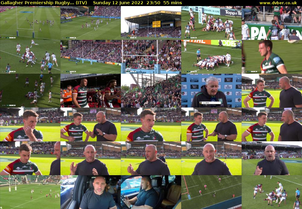Gallagher Premiership Rugby... (ITV) Sunday 12 June 2022 23:50 - 00:45