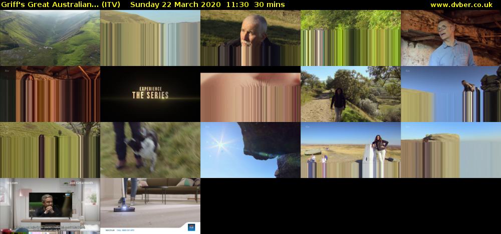 Griff's Great Australian... (ITV) Sunday 22 March 2020 11:30 - 12:00