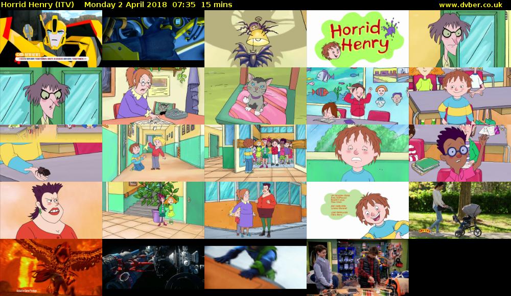 Horrid Henry (ITV) Monday 2 April 2018 07:35 - 07:50