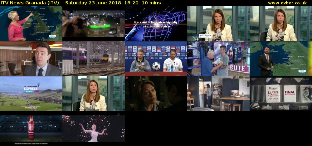 ITV News Granada (ITV) Saturday 23 June 2018 18:20 - 18:30