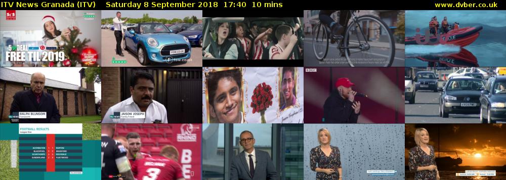 ITV News Granada (ITV) Saturday 8 September 2018 17:40 - 17:50